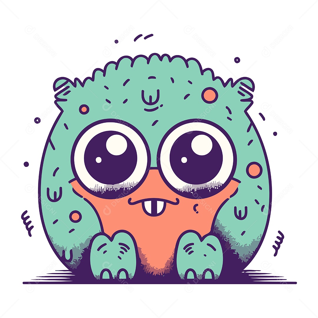 Monstro de Desenho Animado Ilustração Vetor EPS