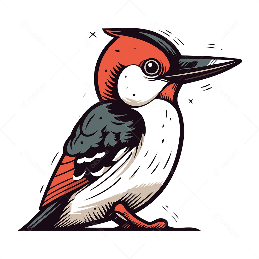 Pica Pau de Desenho Animado Ilustração Vetor EPS