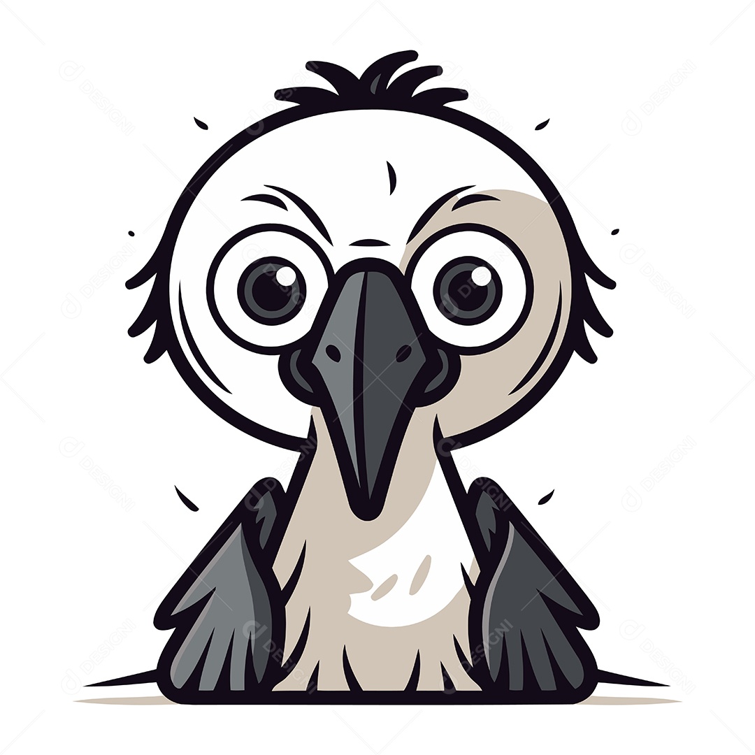 Abutre de Desenho Animado Ilustração Vetor EPS
