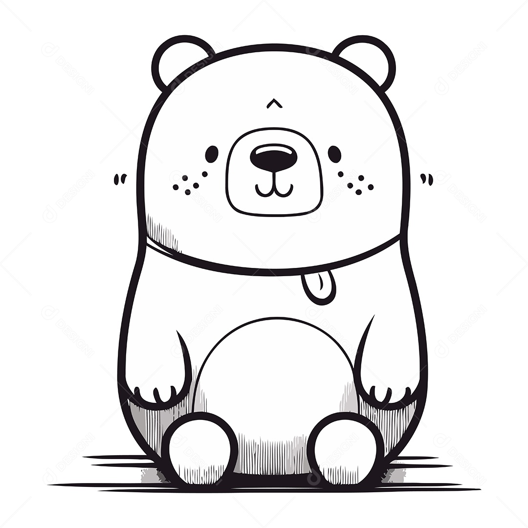 Urso Polar de Desenho Animado Ilustração Vetor EPS