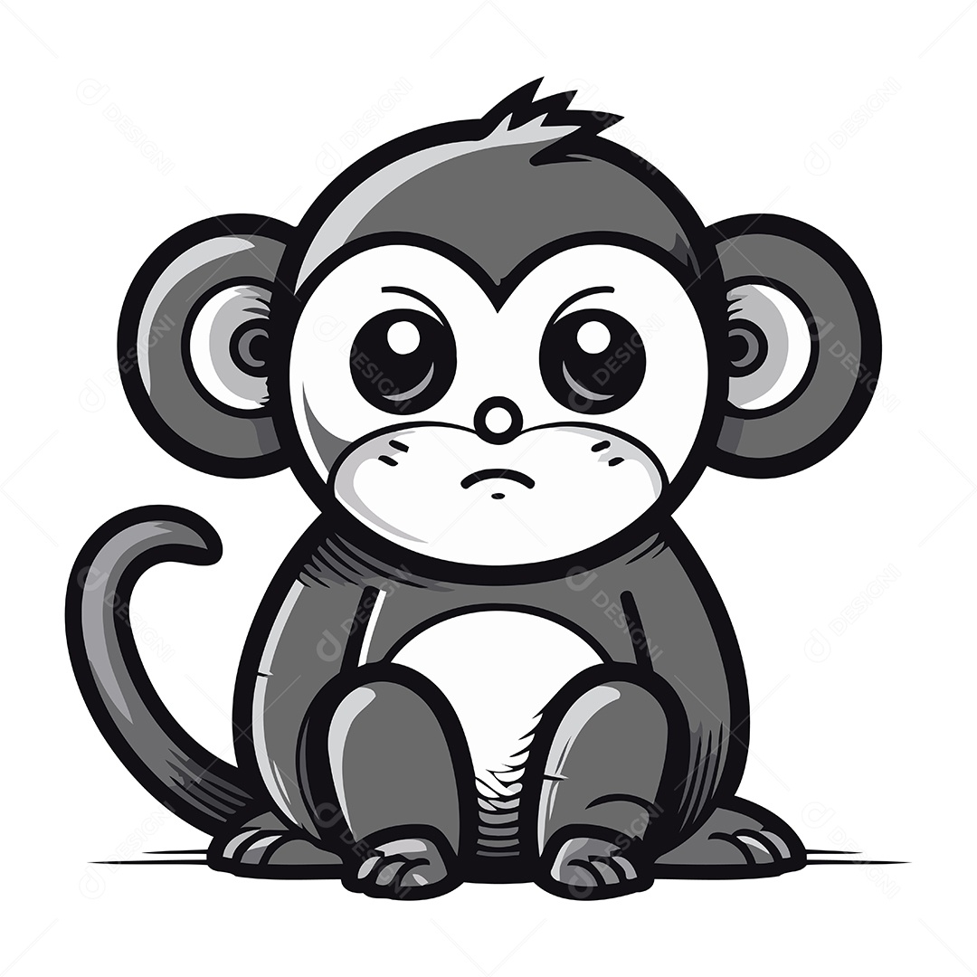 Macaco de Desenho Animado Ilustração Vetor EPS