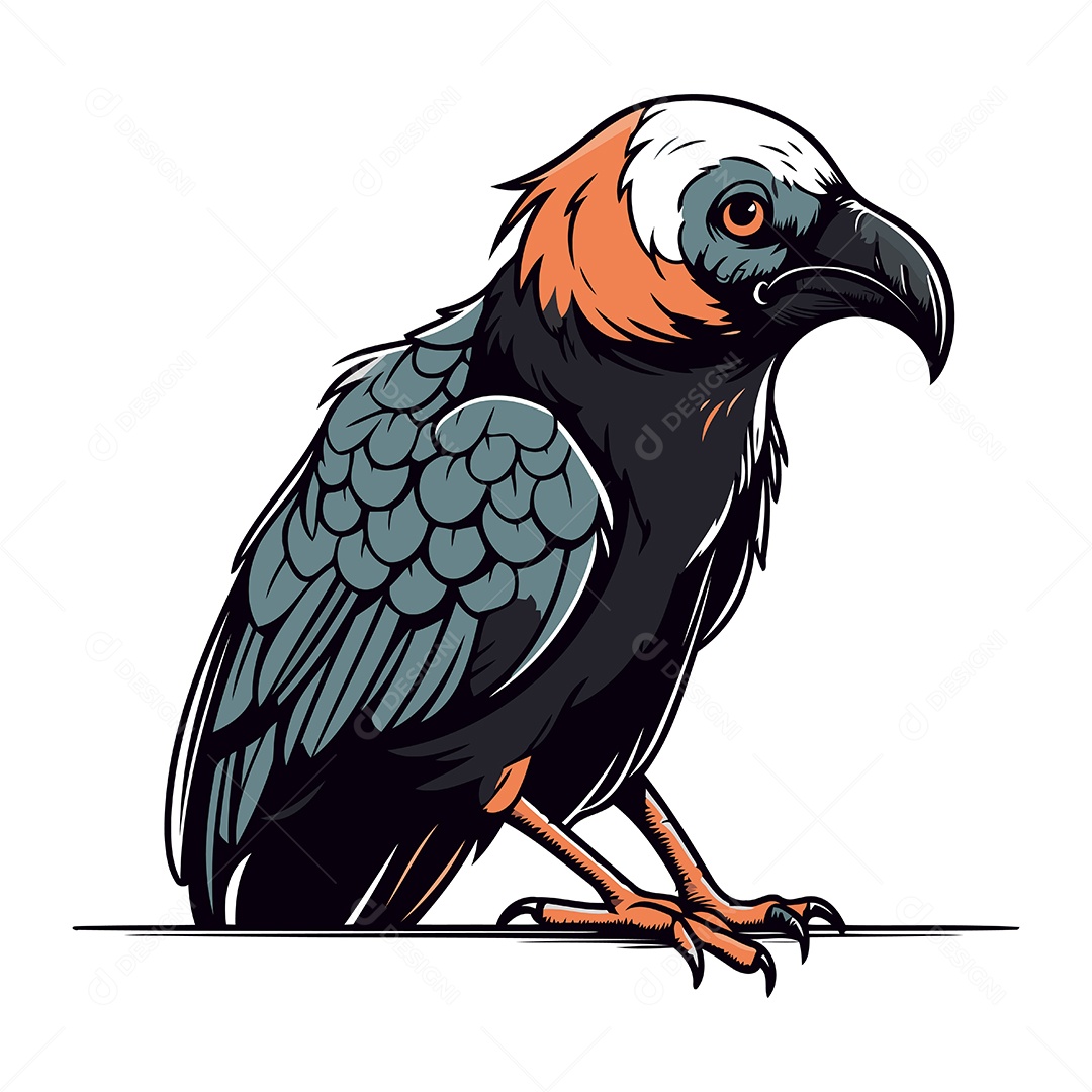 Abutre de Desenho Animado Ilustração Vetor EPS