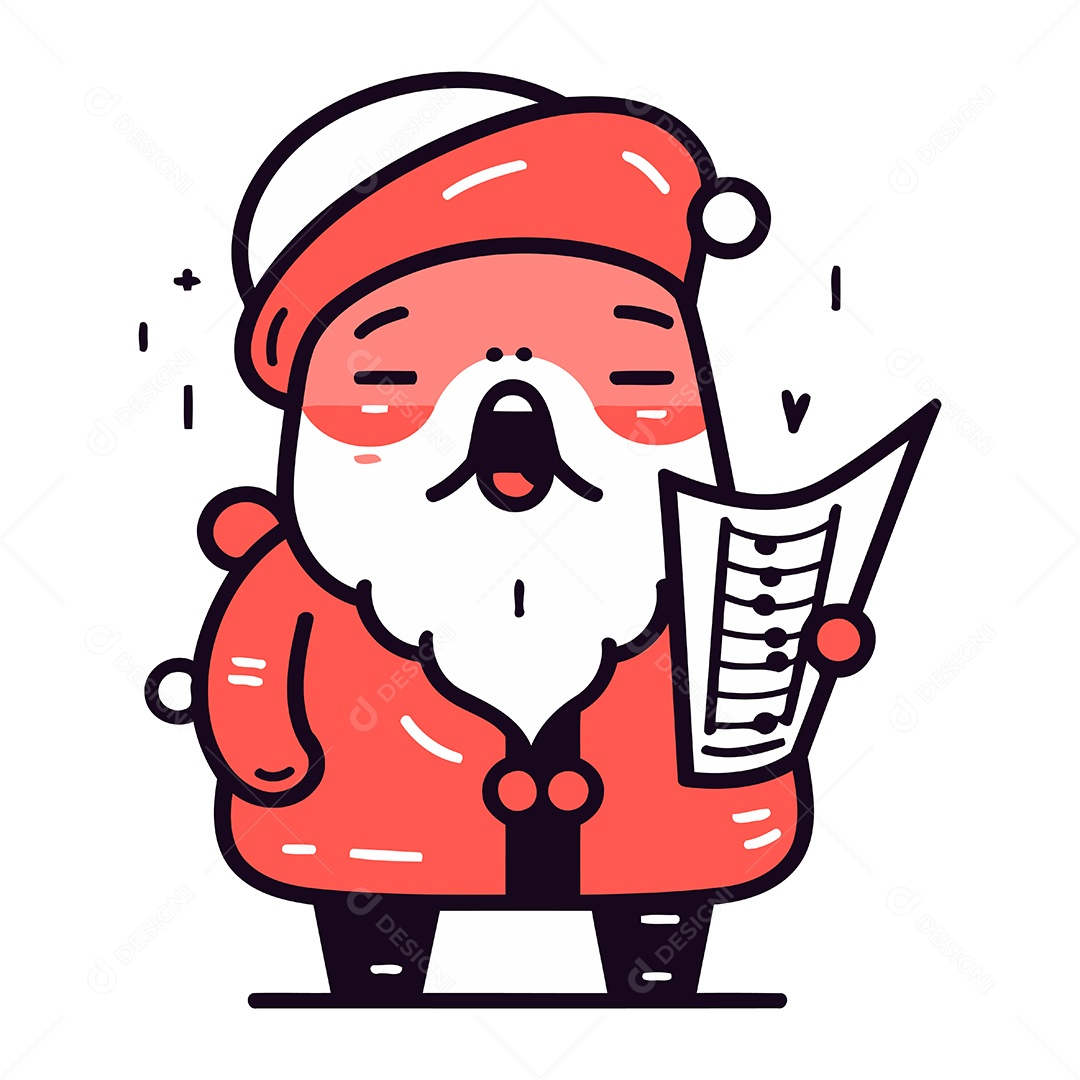 Papai Noel Lendo uma Carta Ilustração Vetor EPS