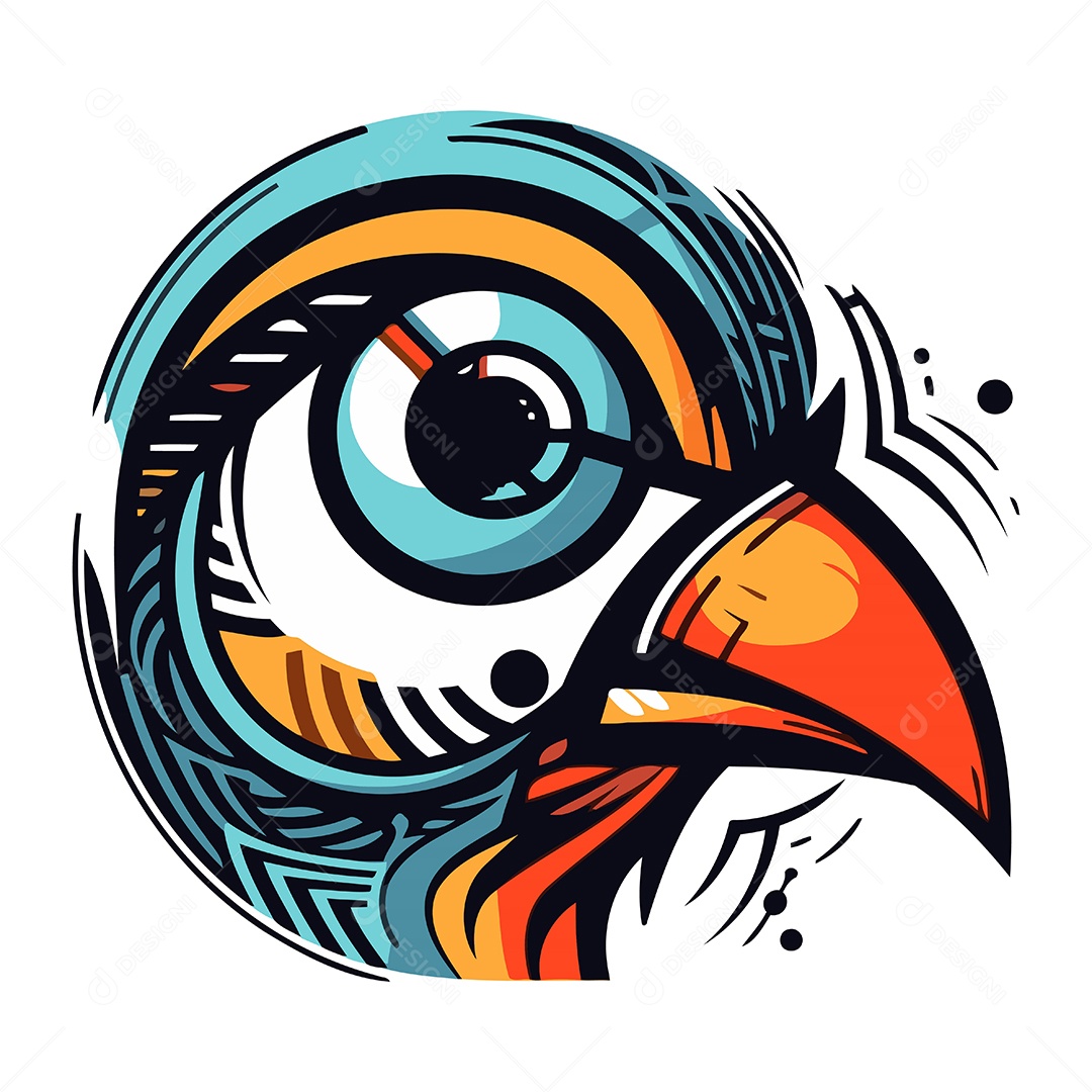 Olho de Pássaro Desenho Animado Ilustração Vetor EPS