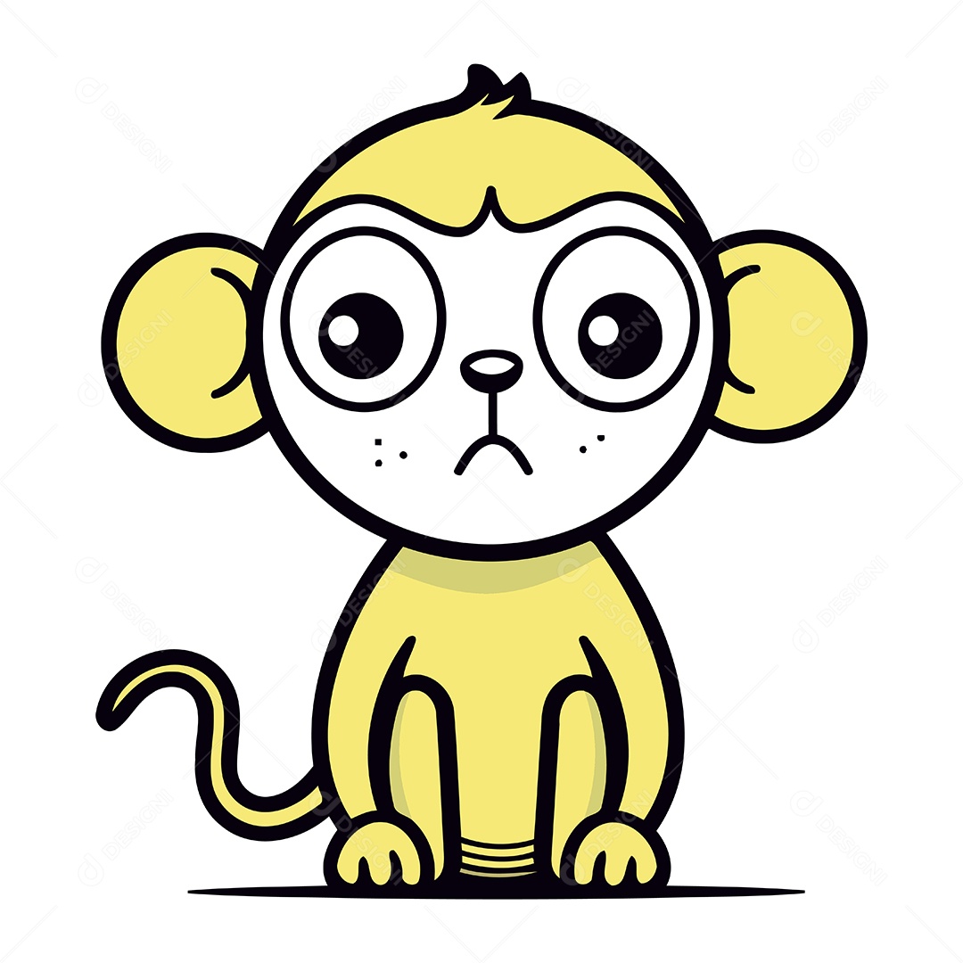 Macaco de Desenho Animado Ilustração Vetor EPS