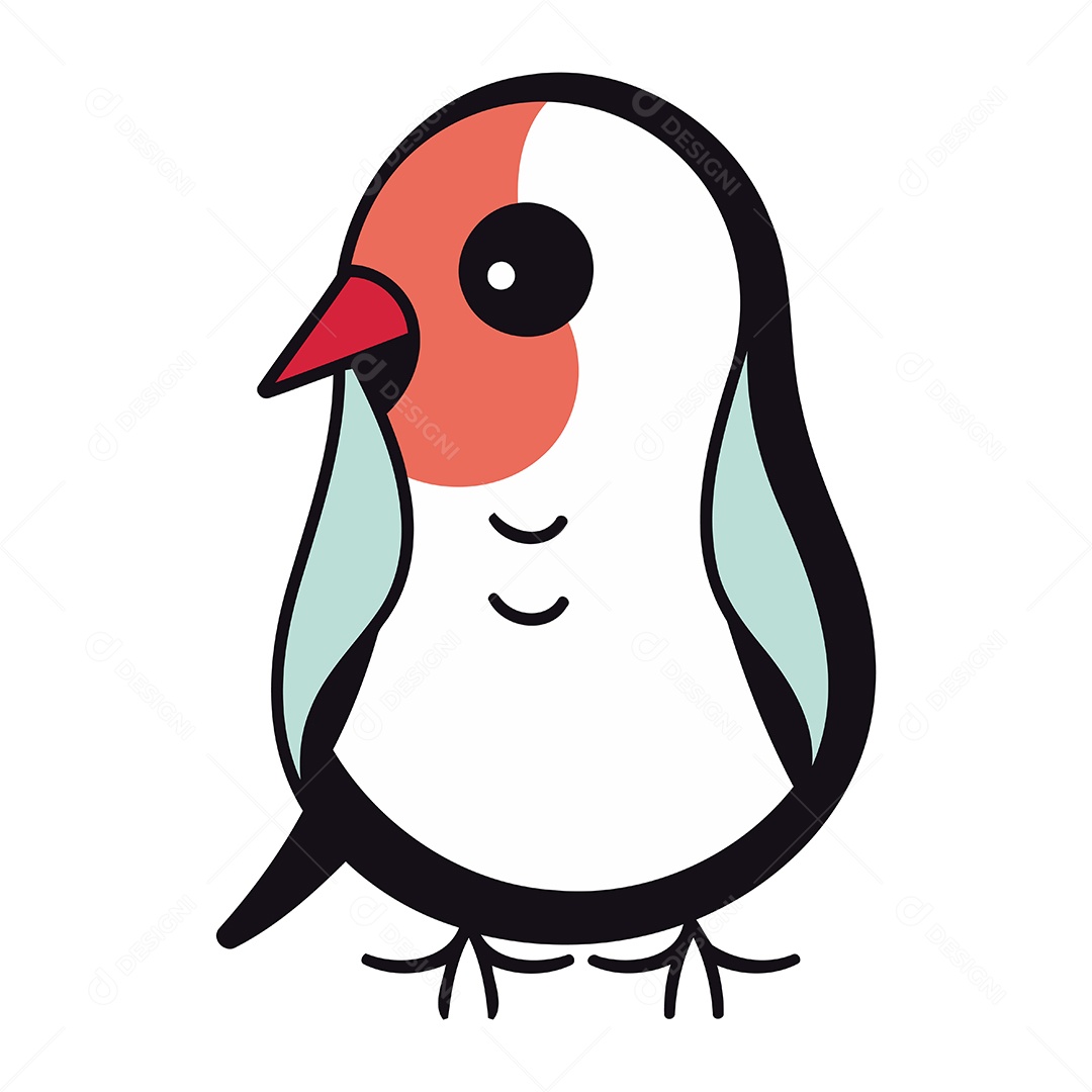 Pássaro Fofo de Desenho Animado Ilustração Vetor EPS