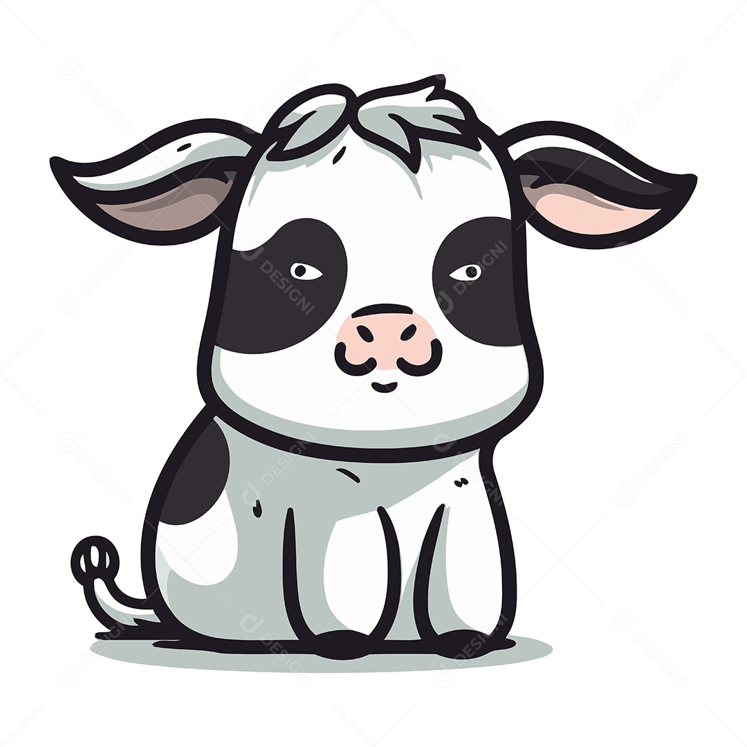 Vaca de Desenho Animado Ilustração Vetor EPS