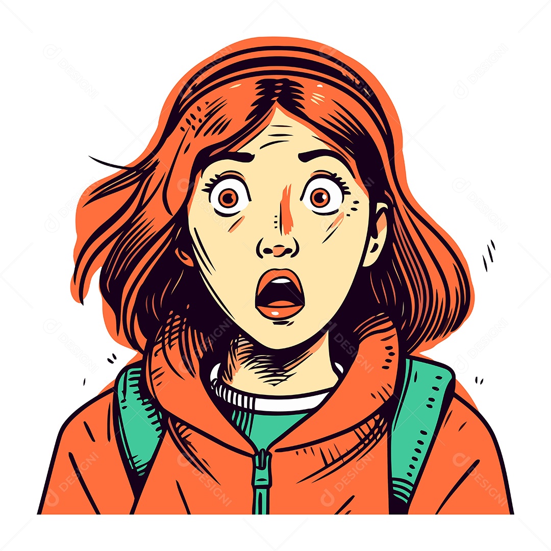 Jovem Mulher de Desenho Animado Ilustração Vetor EPS