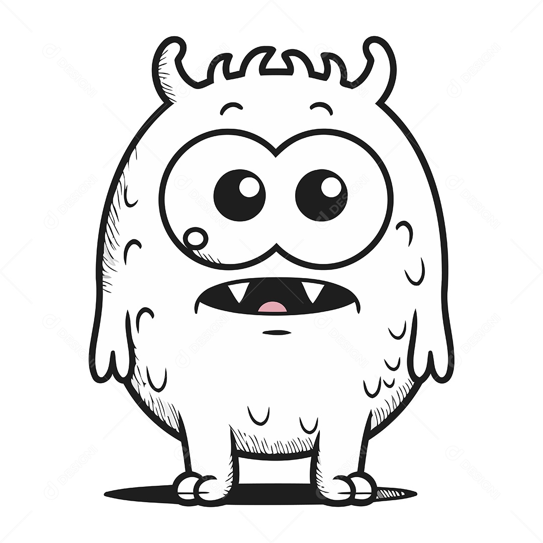 Monstro de Desenho Animado Ilustração Vetor EPS