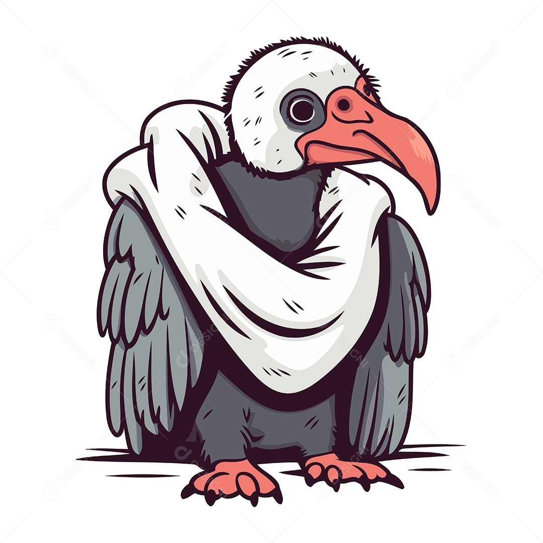 Abutre de Desenho Animado Ilustração Vetor EPS
