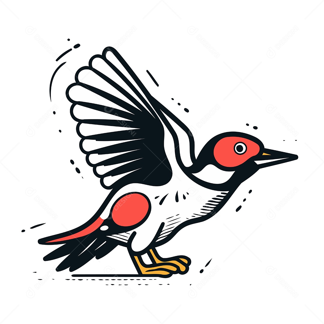 Pica Pau de Desenho Animado Ilustração Vetor EPS