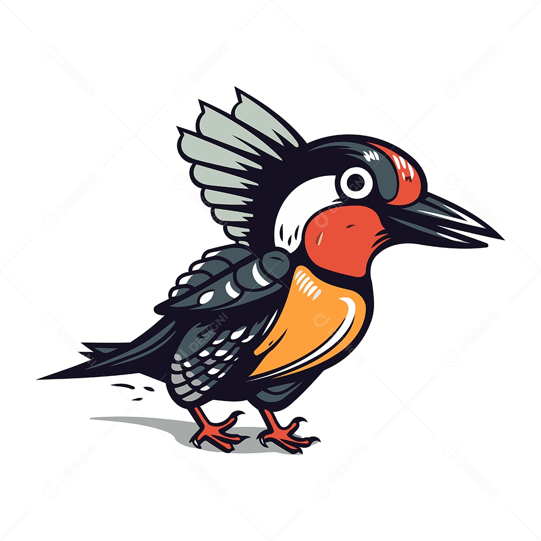 Pica Pau de Desenho Animado Ilustração Vetor EPS