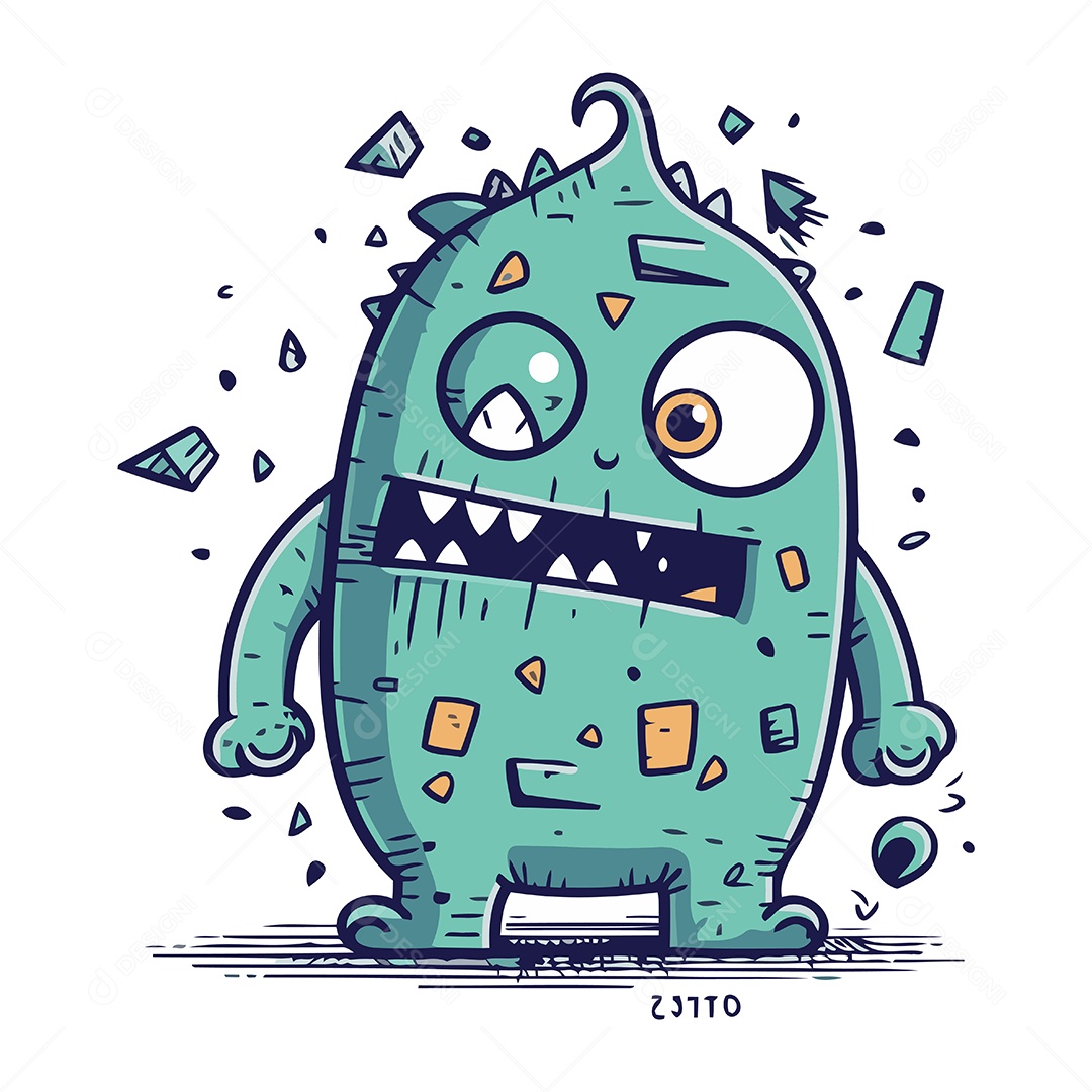 Monstro de Desenho Animado Ilustração Vetor EPS