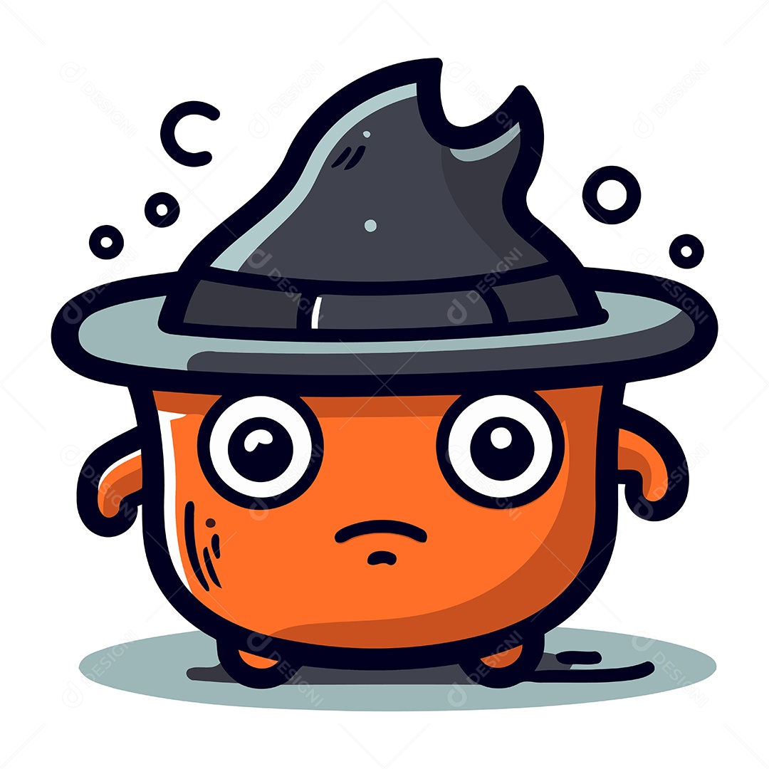 Caldeirão de Bruxa Desenho Animado Ilustração Vetor EPS