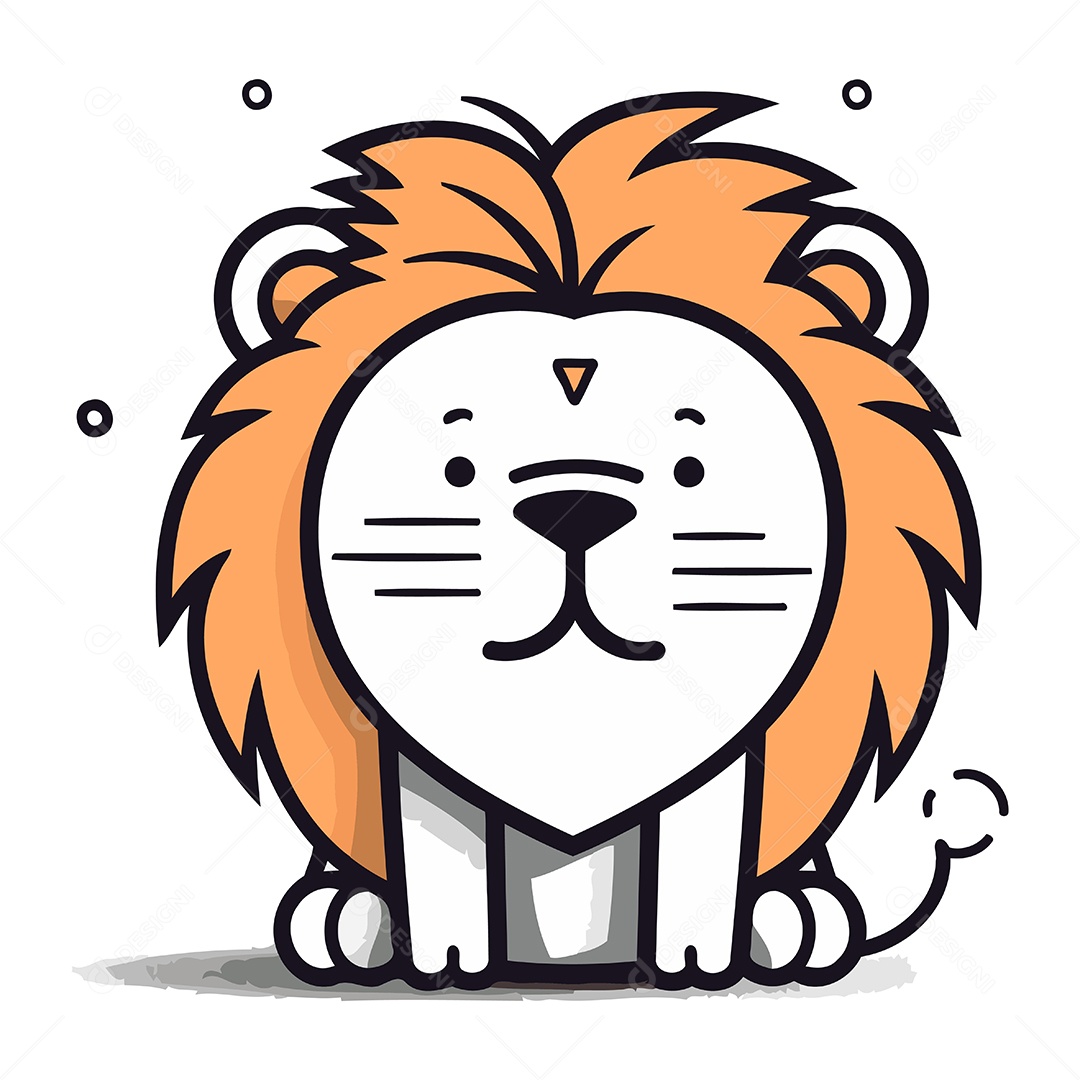 Leão de Desenho Animado Ilustração Vetor EPS