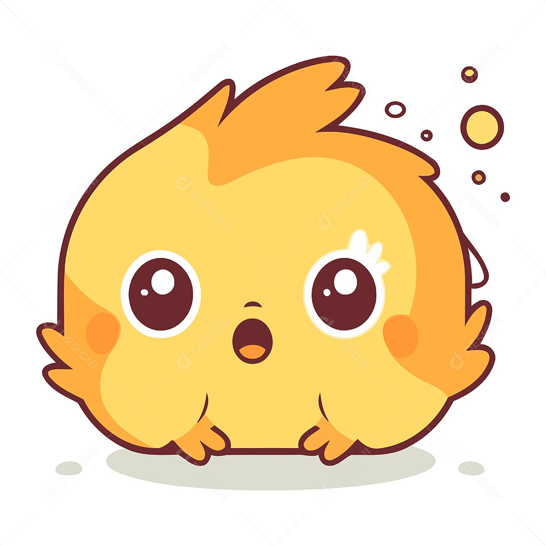 Pintinho de Desenho Animado Ilustração Vetor EPS