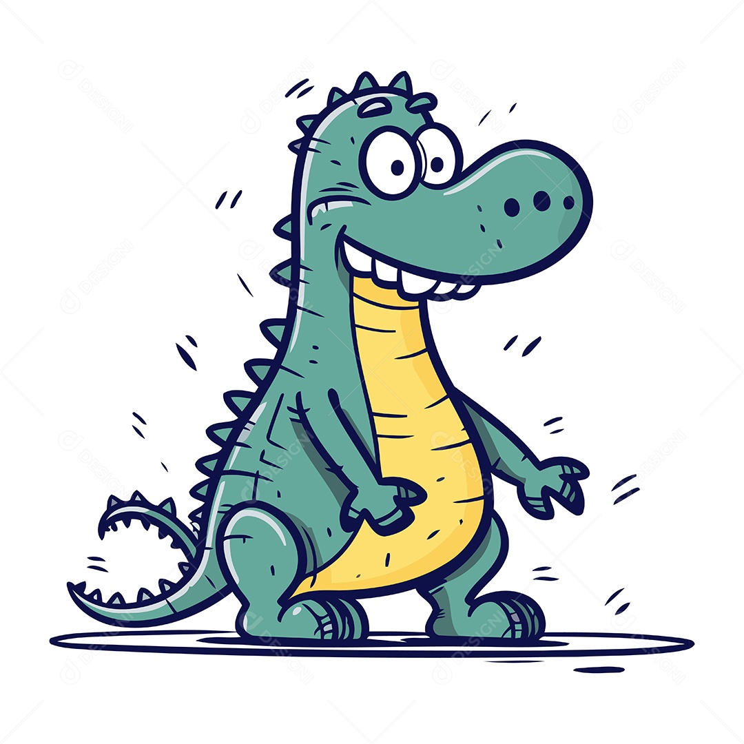 Crocodilo de Desenho Animado Ilustração Vetor EPS