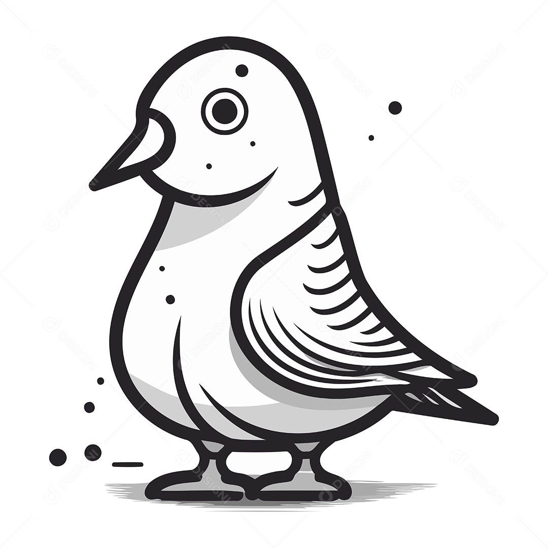 Pombo de Desenho Animado Ilustração Vetor EPS