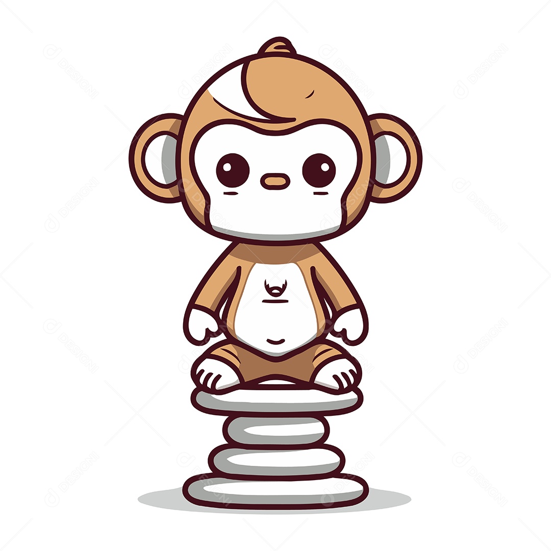 Macaco de Desenho Animado Ilustração Vetor EPS