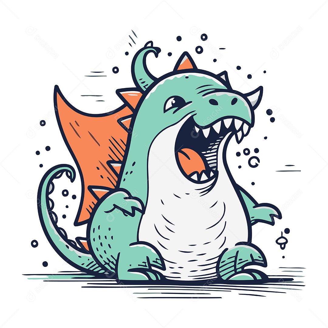 Monstro de Desenho Animado Ilustração Vetor EPS