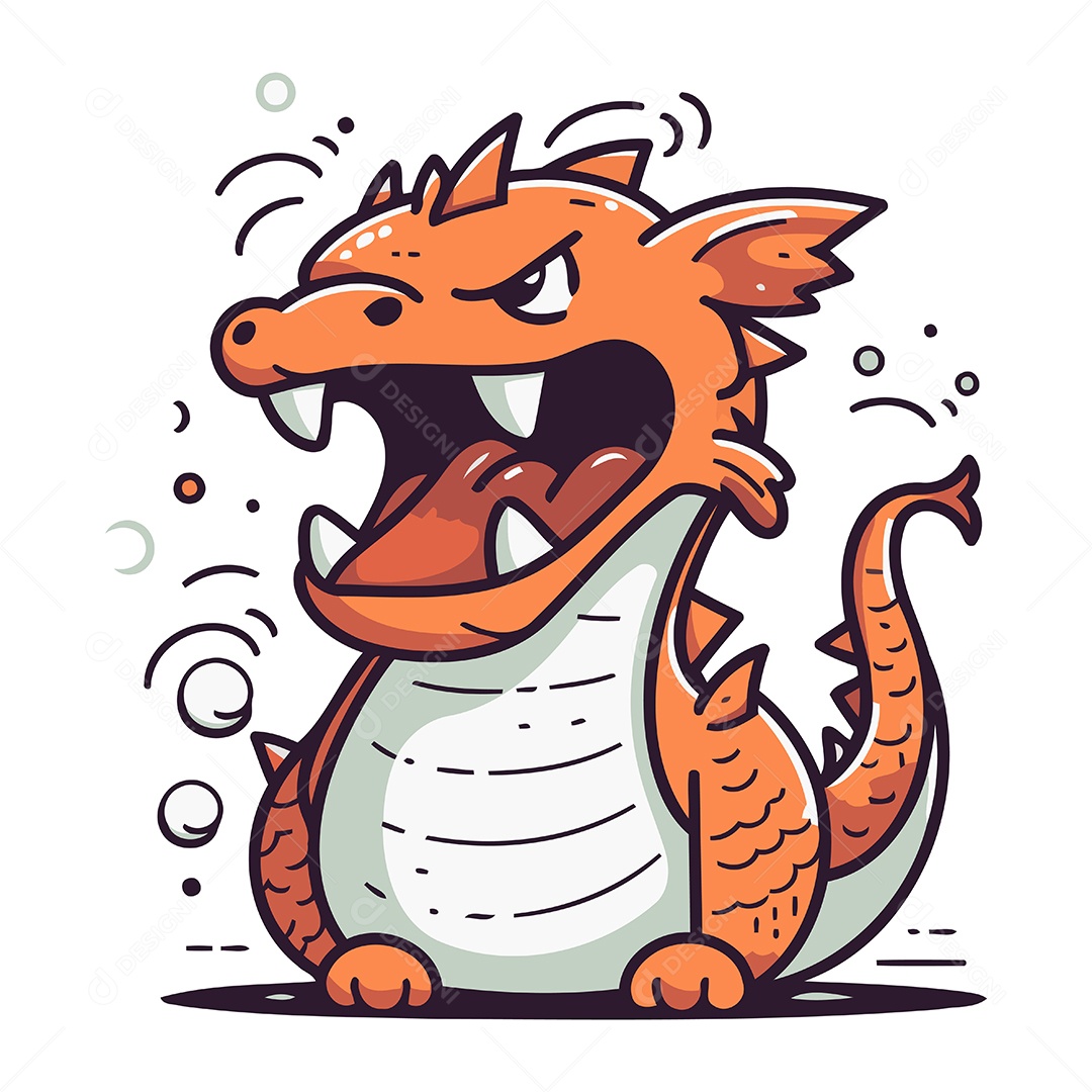 Dragão de Desenho Animado Ilustração Vetor EPS