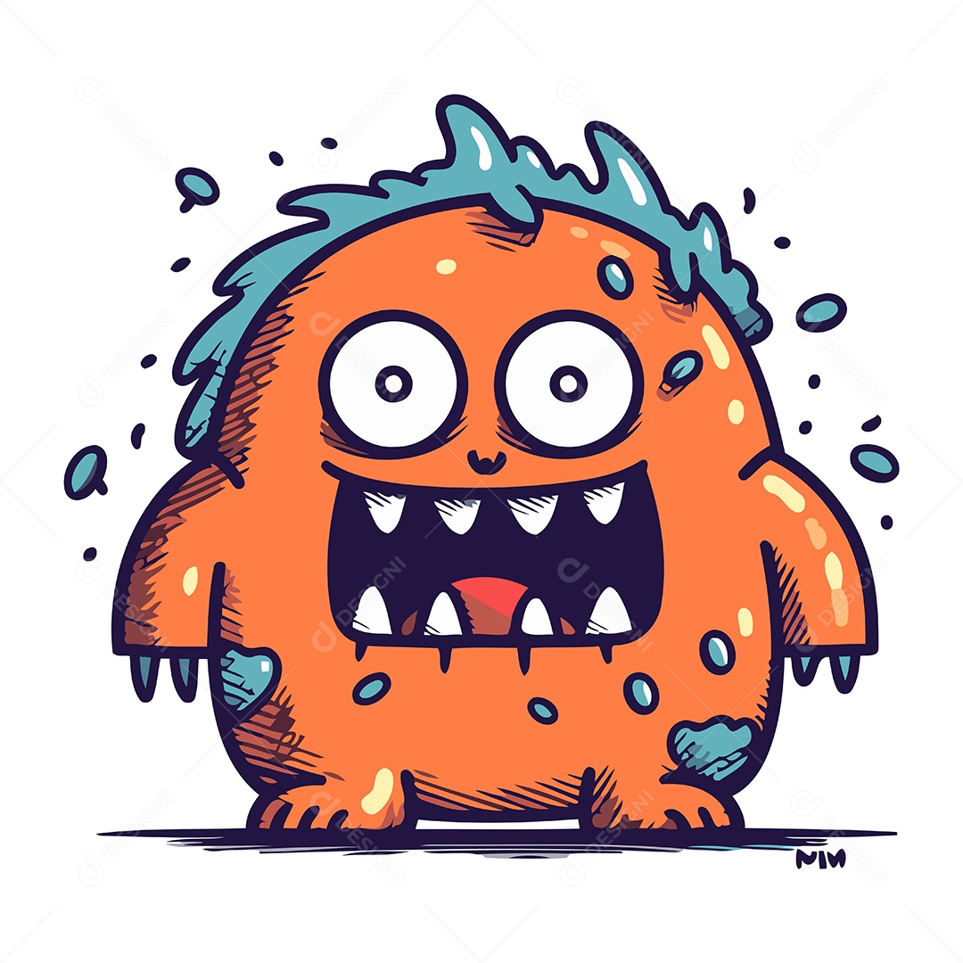 Monstro de Desenho Animado Ilustração Vetor EPS