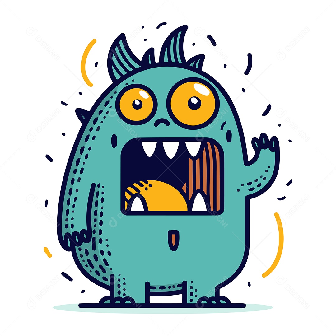 Monstro de Desenho Animado Ilustração Vetor EPS