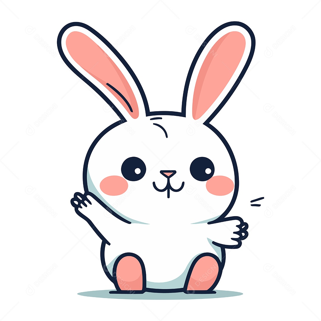 Coelhinho Fofo de Desenho Animado Ilustração Vetor EPS