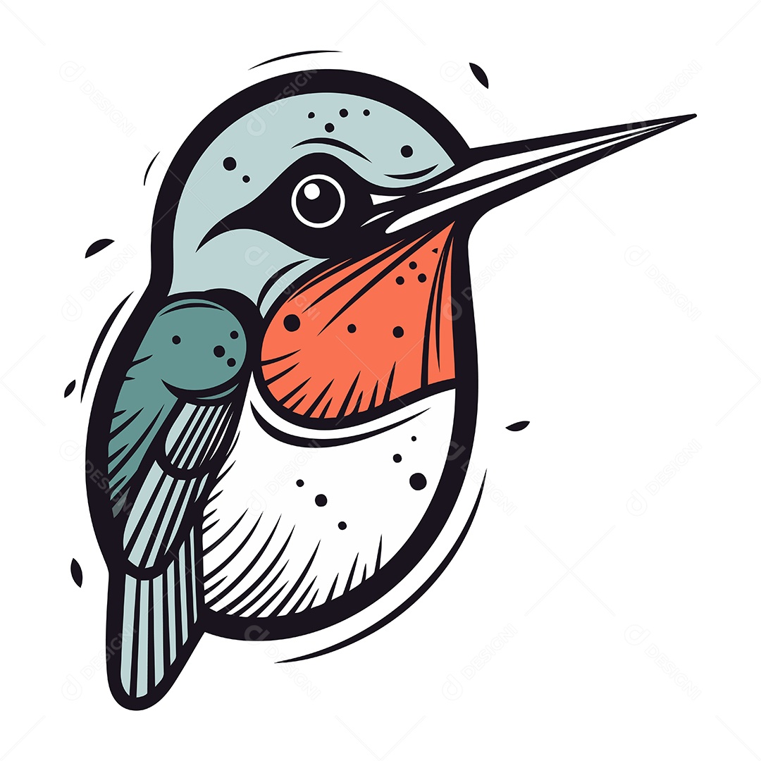 Martim Pescador de Desenho Animado Ilustração Vetor EPS