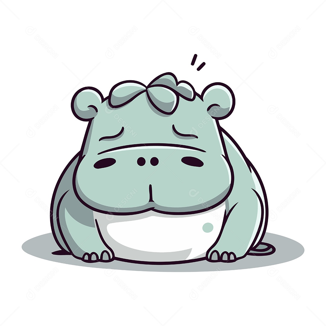Hipopótamo de Desenho Animado Ilustração Vetor EPS
