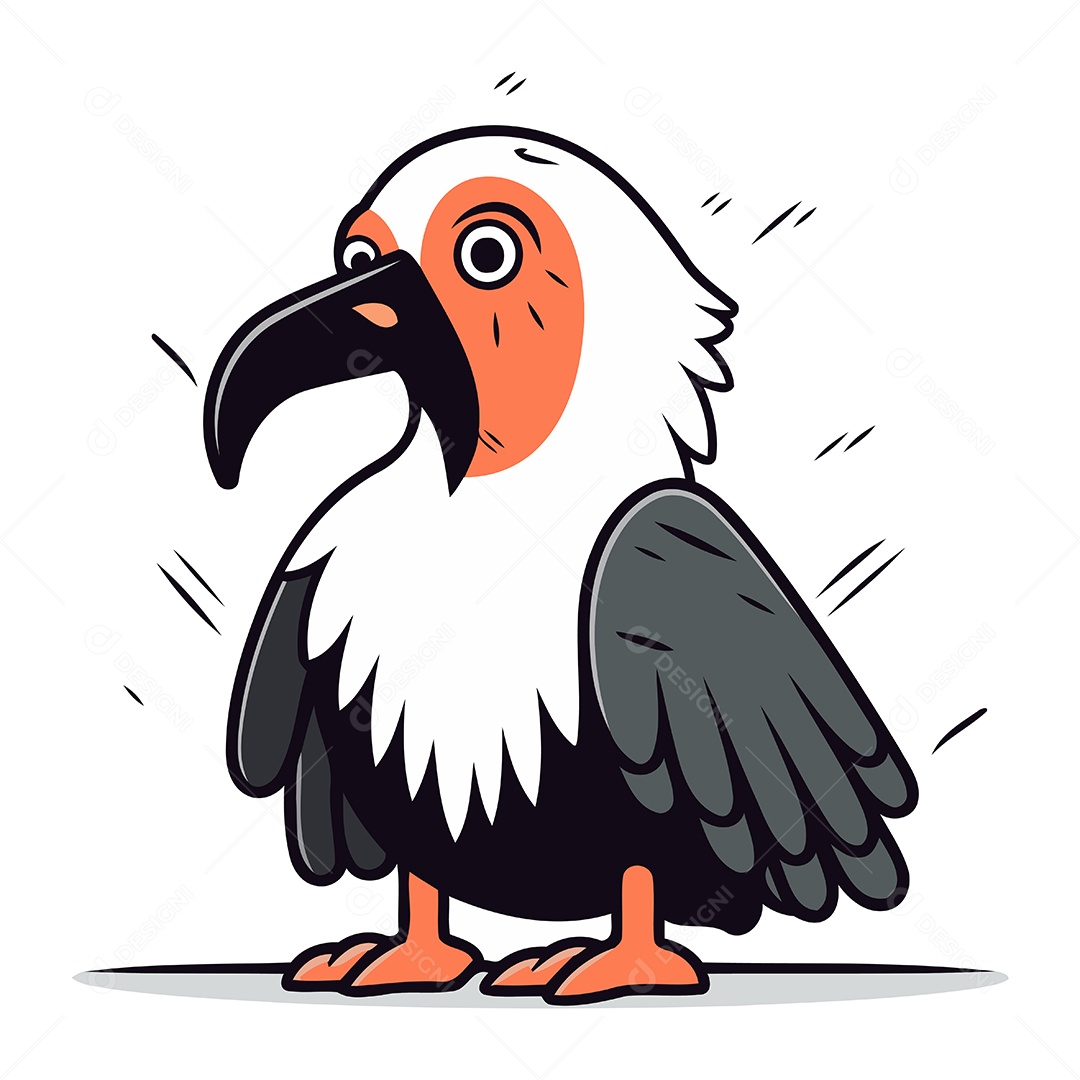 Abutre de Desenho Animado Ilustração Vetor EPS