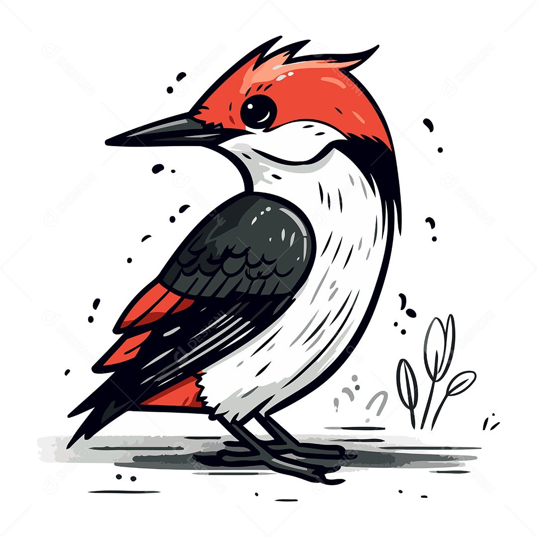 Pica Pau de Desenho Animado Ilustração Vetor EPS