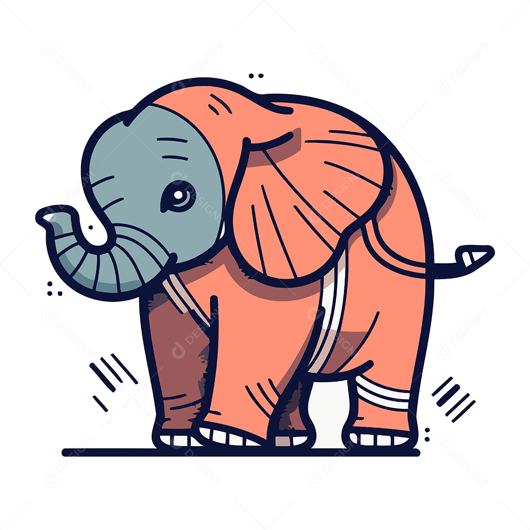 Elefante de Desenho Animado Ilustração Vetor EPS