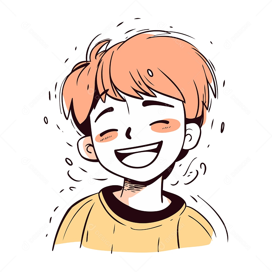 Menino Sorridente de Desenho Animado Ilustração Vetor EPS