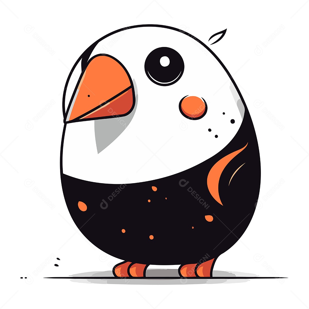 Pinguim de Desenho Animado Ilustração Vetor EPS