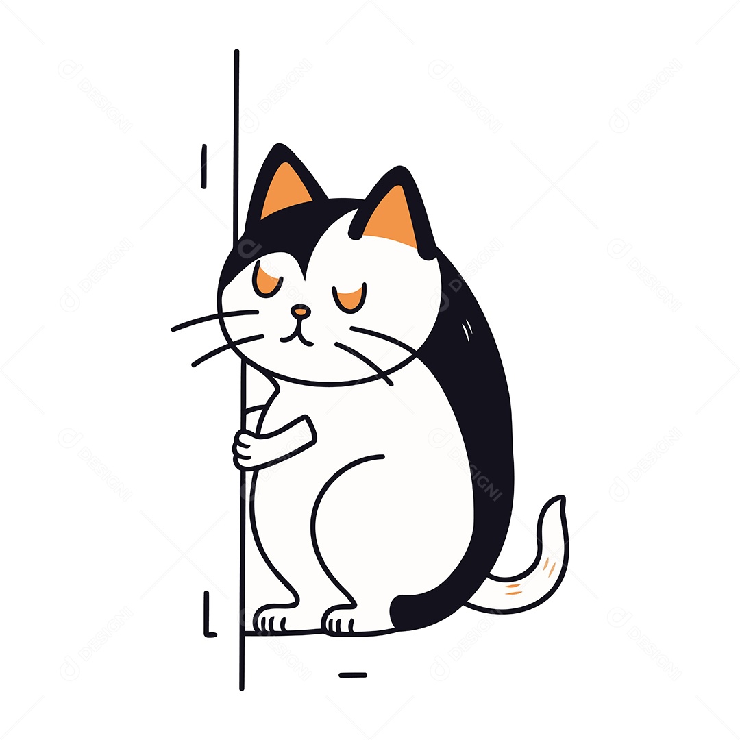 Gato Fofo de Desenho Animado Ilustração Vetor EPS