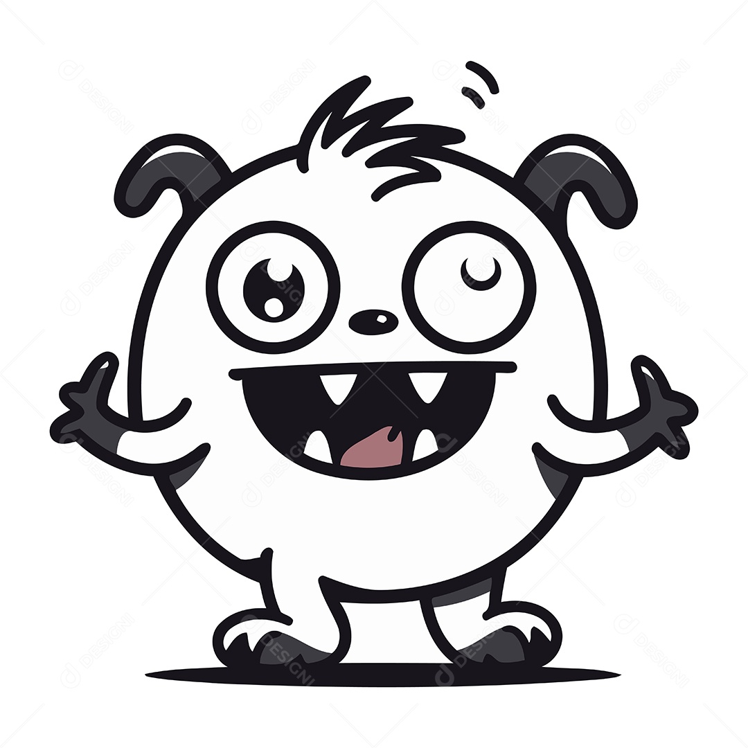 Monstro de Desenho Animado Ilustração Vetor EPS