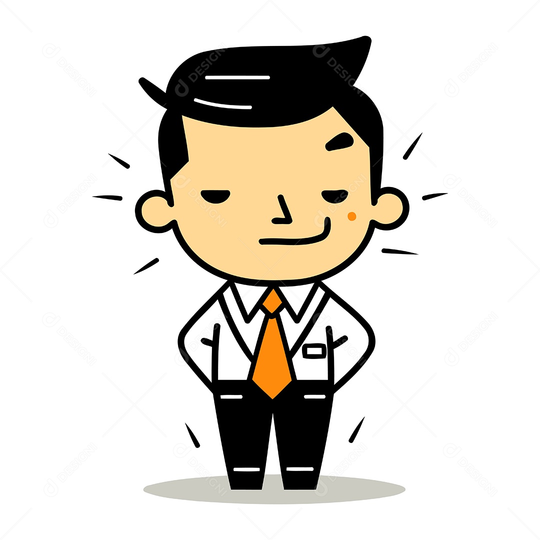 Empresário Sorridente de Desenho Animado Ilustração Vetor EPS