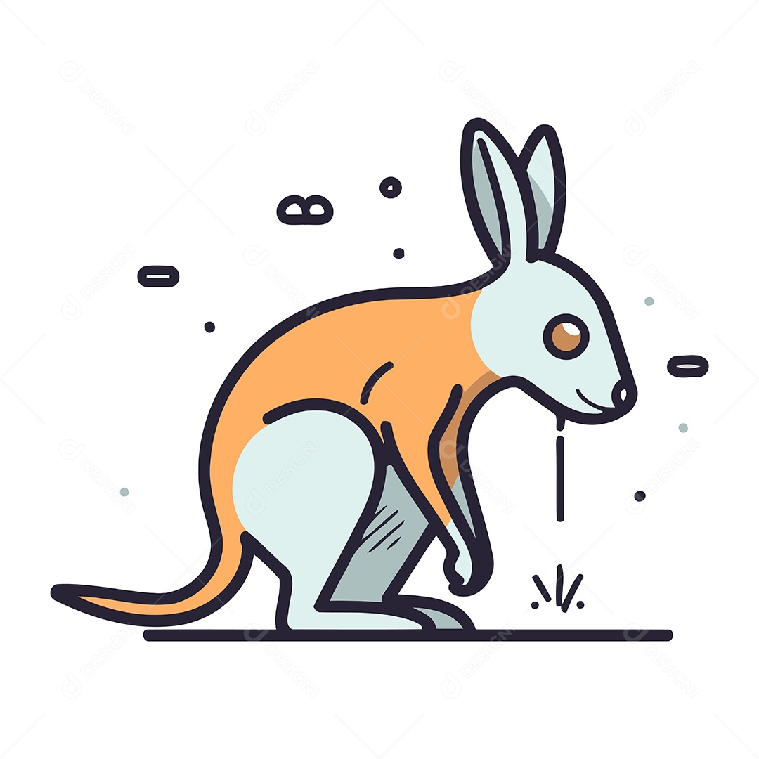 Canguru de Desenho Animado Ilustração Vetor EPS