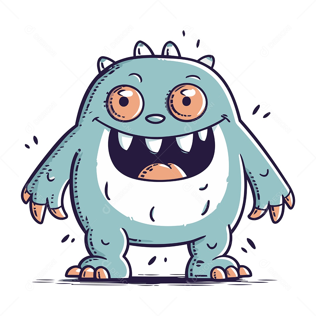 Monstro de Desenho Animado Ilustração Vetor EPS