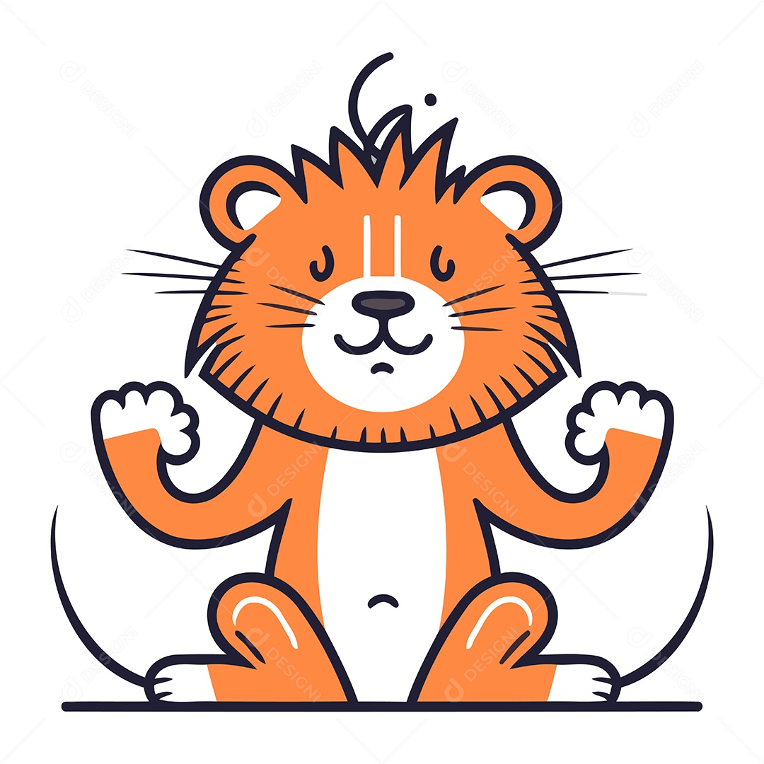 Leão de Desenho Animado Ilustração Vetor EPS