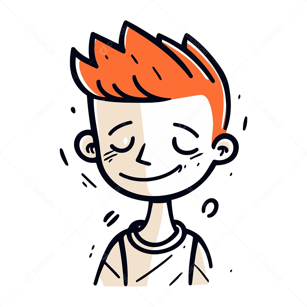 Menino Feliz de Desenho Animado Ilustração Vetor EPS