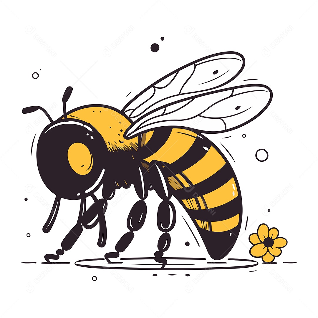 Abelha de Desenho Animado Ilustração Vetor EPS