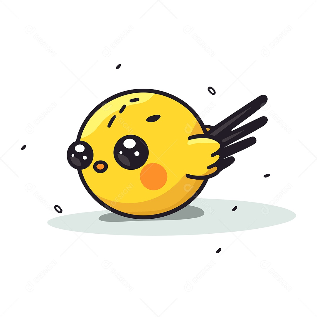 Pássaro Fofo de Desenho Animado Ilustração Vetor EPS