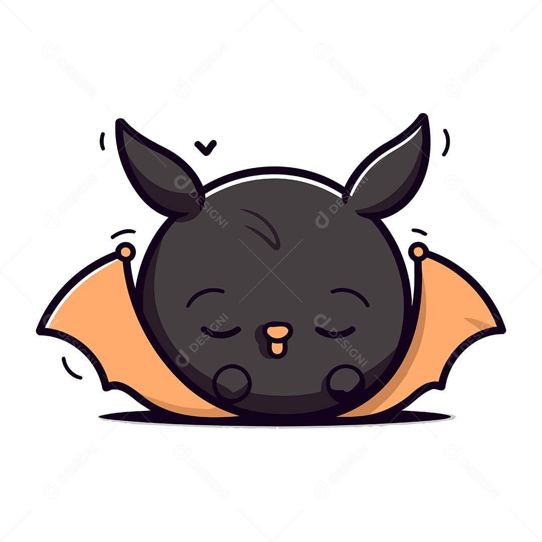 Morceguinho Fofo de Desenho Animado Ilustração Vetor EPS