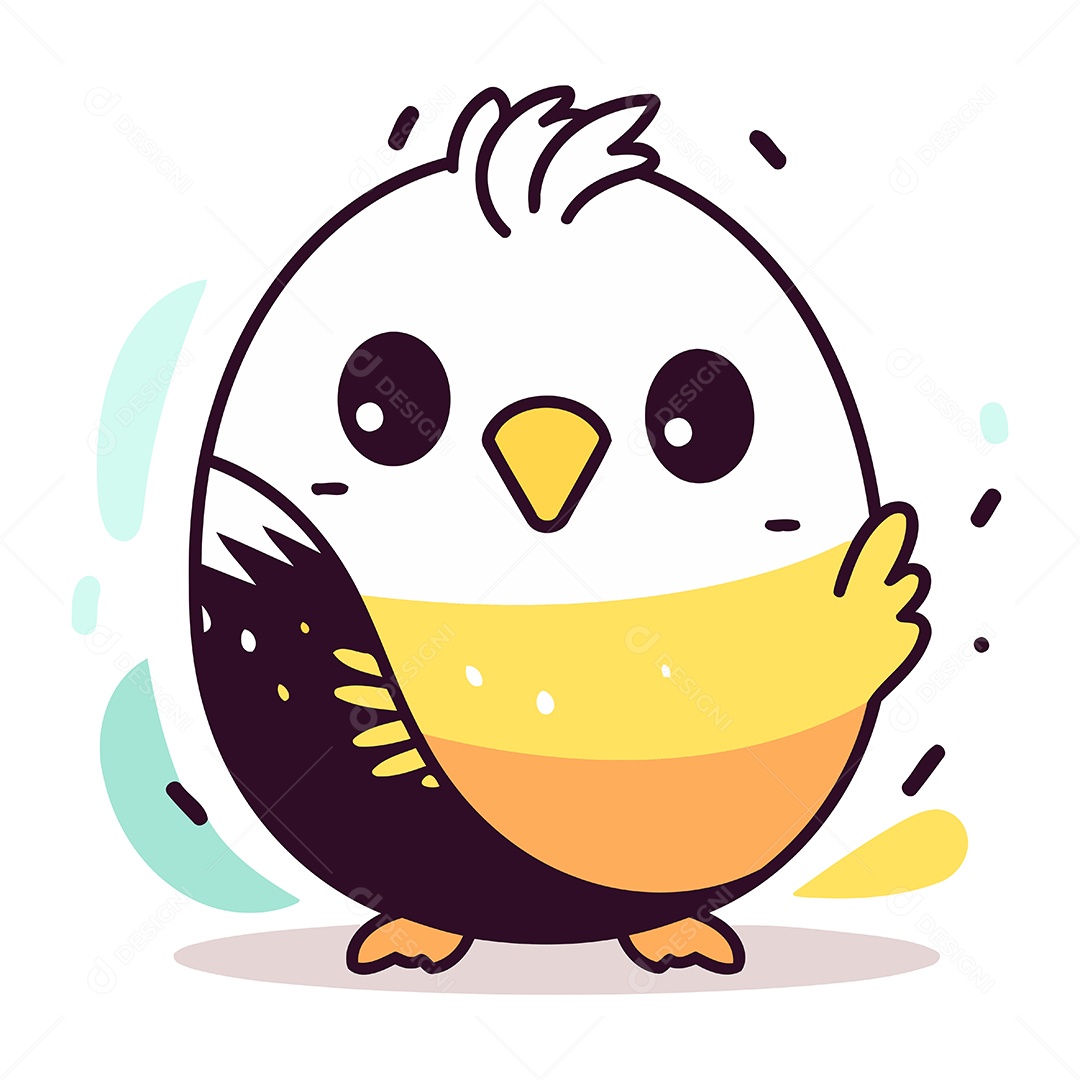 Pintinho de Desenho Animado Ilustração Vetor EPS