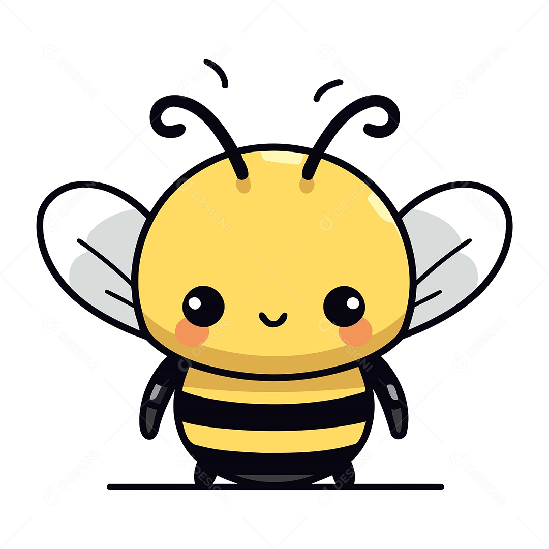 Abelha de Desenho Animado Fofa Ilustração Vetor EPS