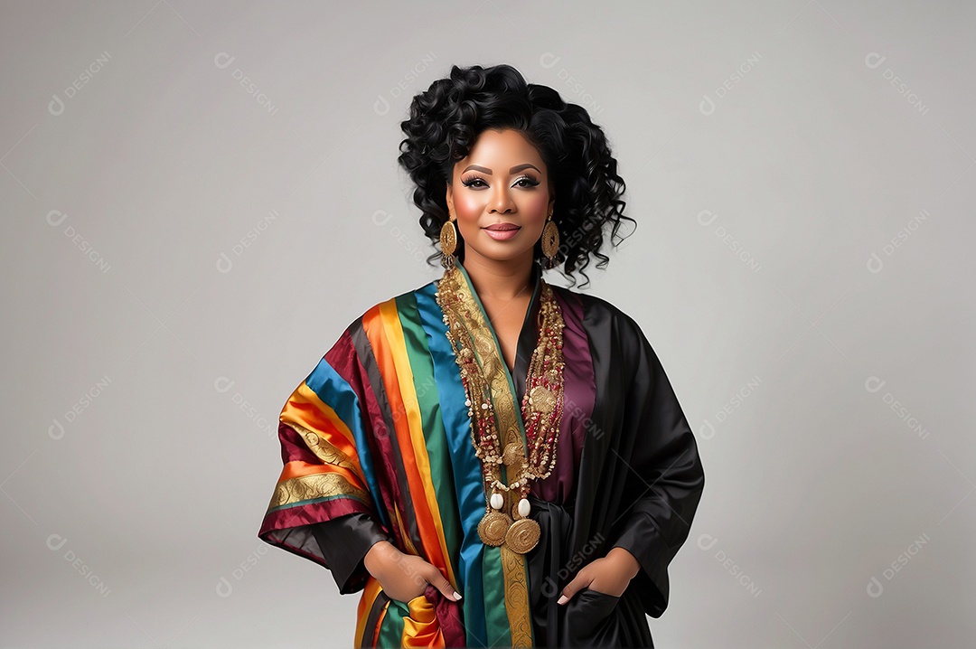 Mulher negra roupas elegantes isoladas diversas etnias