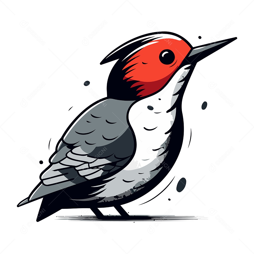 Pica Pau de Desenho Animado Ilustração Vetor EPS