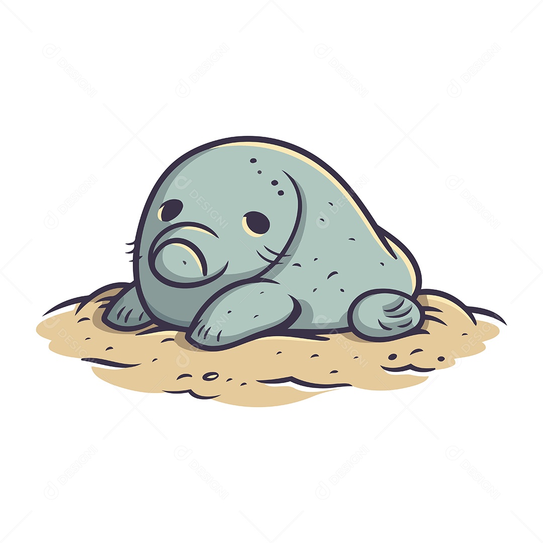 Foca de Desenho Animado Ilustração Vetor EPS